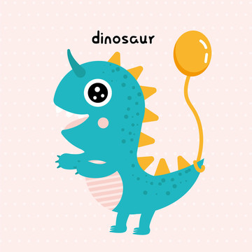 卡通恐龙溜气球