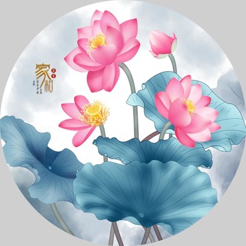 荷花裝飾畫