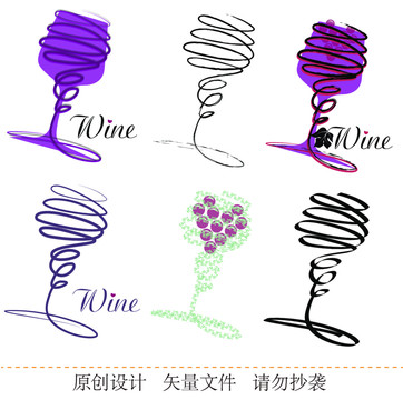 紅酒杯LOGO插圖