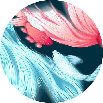 簡(jiǎn)約輕奢抽象好運(yùn)錦鯉玄關(guān)裝飾畫