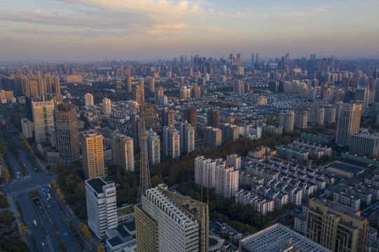 杭州运河两岸拱墅风光西文化广场