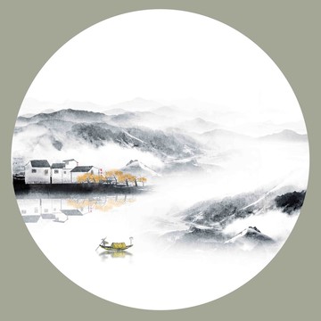 意境水墨山水畫