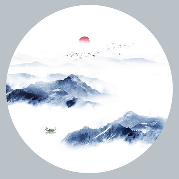 圓形山水畫