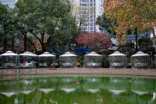 上海静安公园人工湖景观