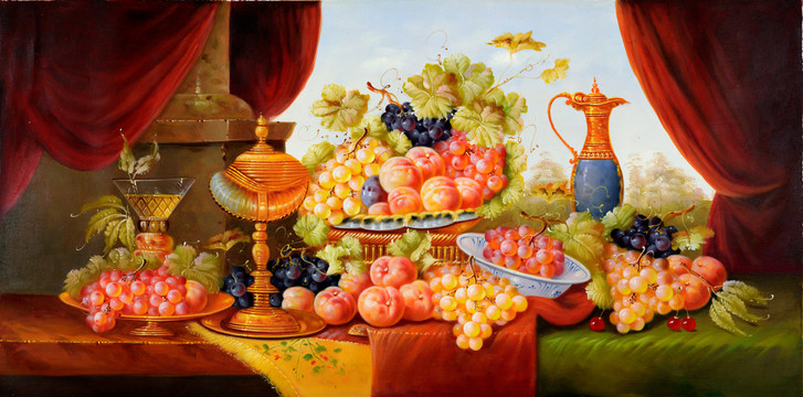 古典静物水果油画