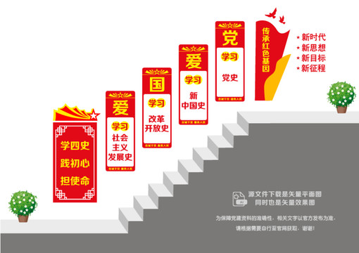 學(xué)四史文化階梯墻