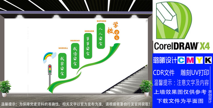 学校安全楼梯文化墙