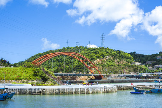 海岛渔村自然风光