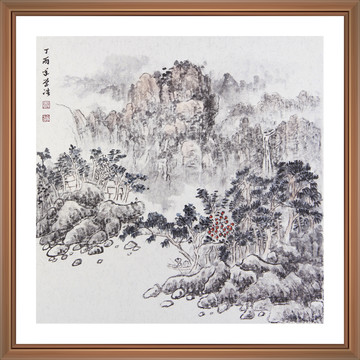 國(guó)畫(huà)林間村落