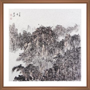國(guó)畫(huà)山川松林