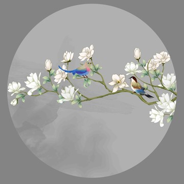 圓形玉蘭花