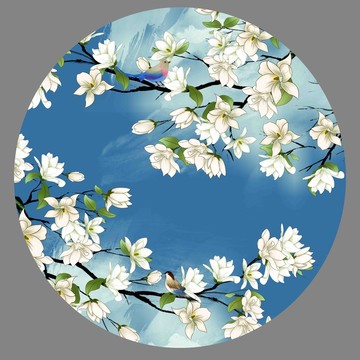 圓形花鳥