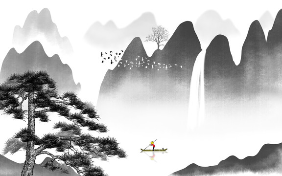中式山水畫(huà)