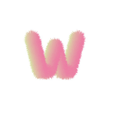 毛絨字母卡通字母可愛字母w