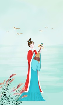 昭君出塞古代四大美女王昭君插画