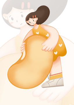 豆乳黃豆豆奶蠶豆小女孩