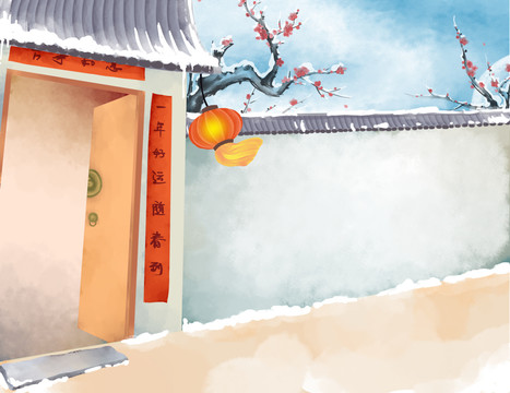 農(nóng)家小院門口