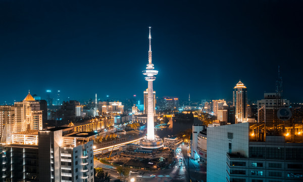 南通电视塔城市夜景