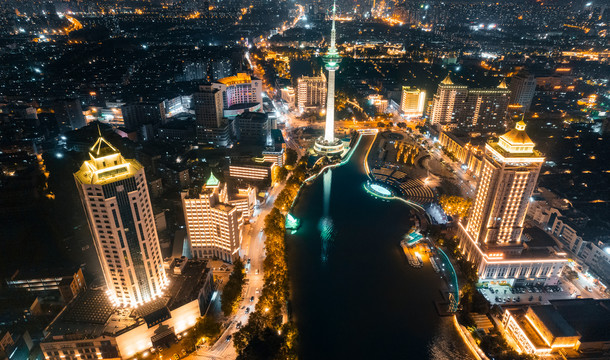 南通电视塔城市夜景