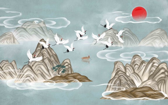 國(guó)潮山水畫