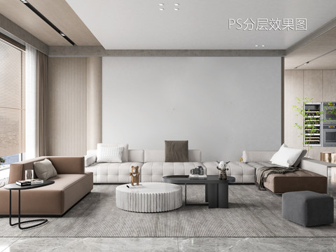 ps分層現(xiàn)代輕奢客廳效果圖