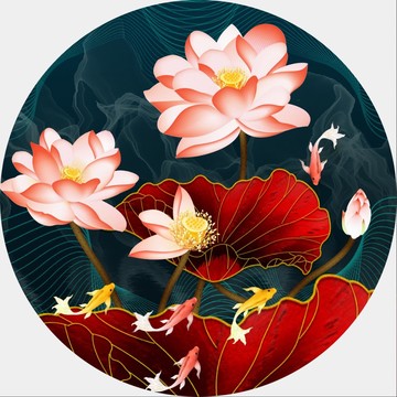 水墨荷花裝飾畫