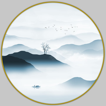 圓形山水
