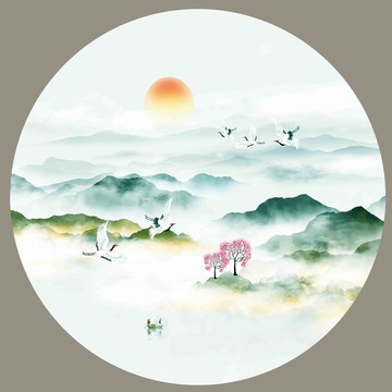 中式山水裝飾畫