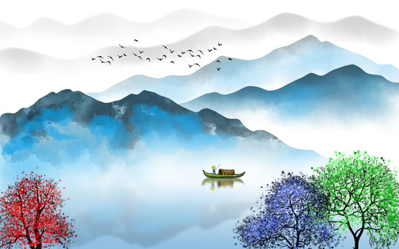 禪意水墨山水畫(huà)