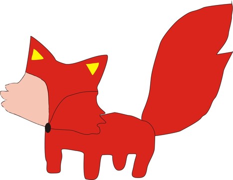 火红的狐狸手卡通画