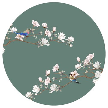玉蘭花裝飾花鳥圖