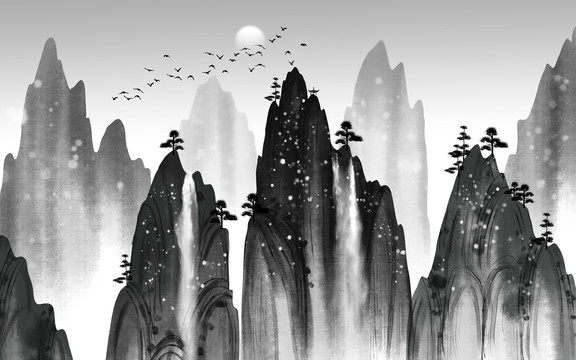 水墨山水背景
