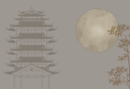 中式閣樓竹子