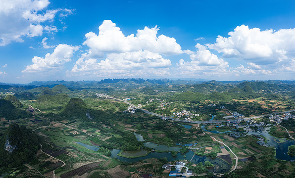 广西桂林市阳朔县世外桃源航拍