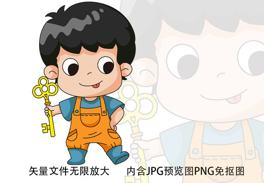 卡通管家男孩資金保管金融形象