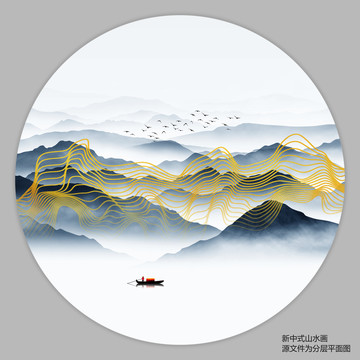 禪意線條山水