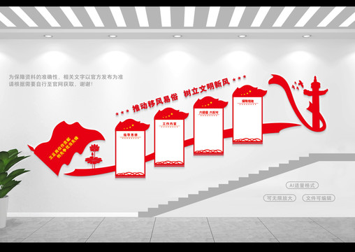 移風(fēng)易俗樓梯間文化墻