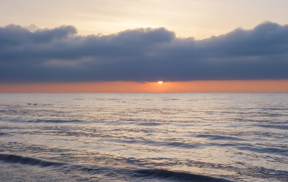 青海湖夕阳落日