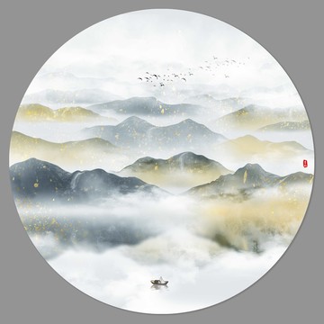 圓形山水畫