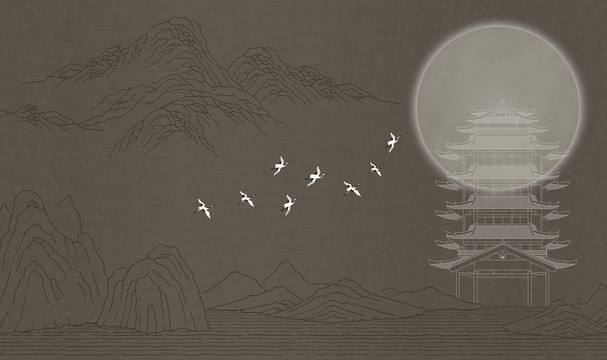 中式山居圖