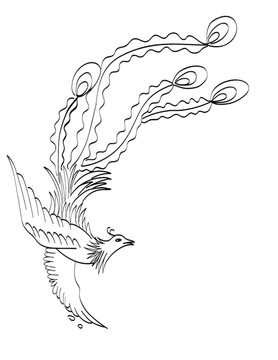 鳳凰線描圖