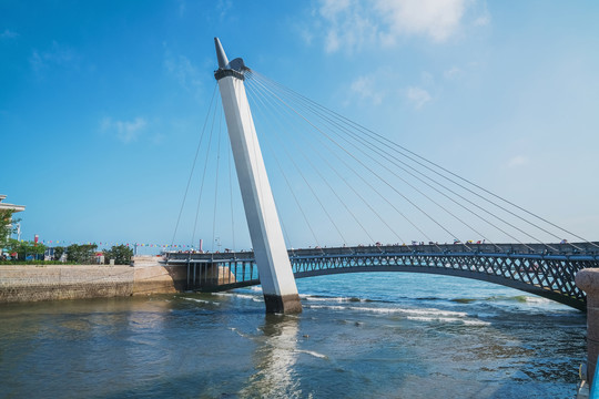 青岛滨海城市地标建筑和桥梁