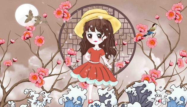 古風(fēng)Q版女孩插畫(huà)
