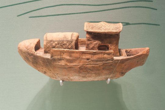 古代渔船模型