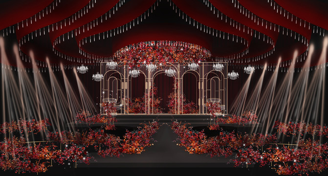古典紅色主題婚禮效果圖
