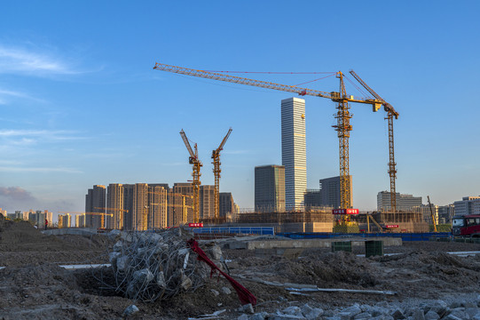 上海后滩开发建筑工地