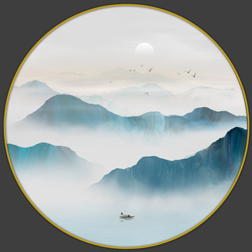 餐廳山水畫