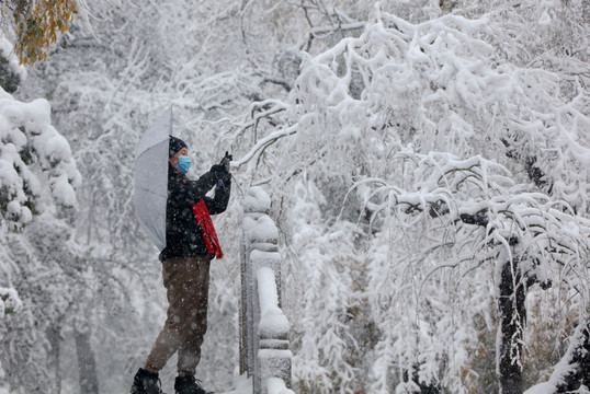 聊城人民公园赏雪