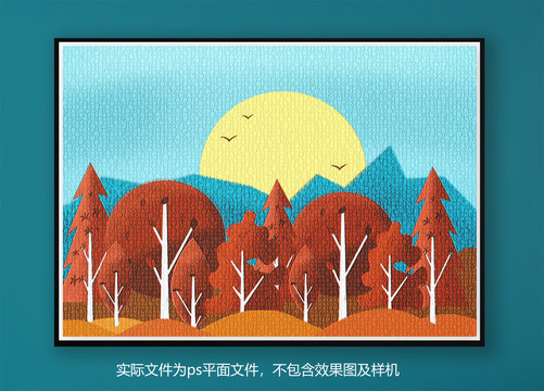 风景插画油画