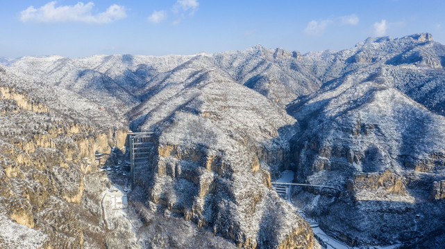 山西藏山风景区全景航拍